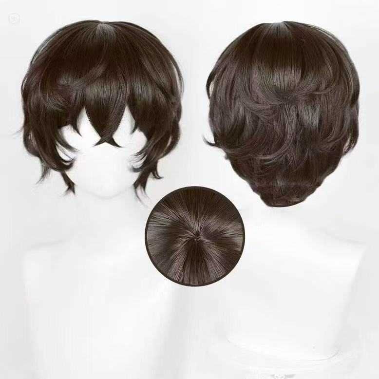 Silk Joy Dazai Osamu cosplay wig Hong Kong Black view 2