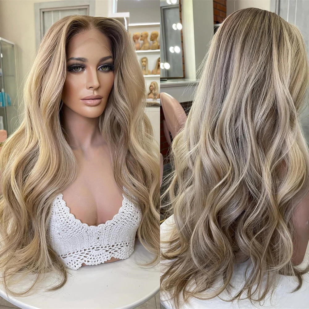 Full Lace Wig with Natural Baby Hair Ash Honey Blonde