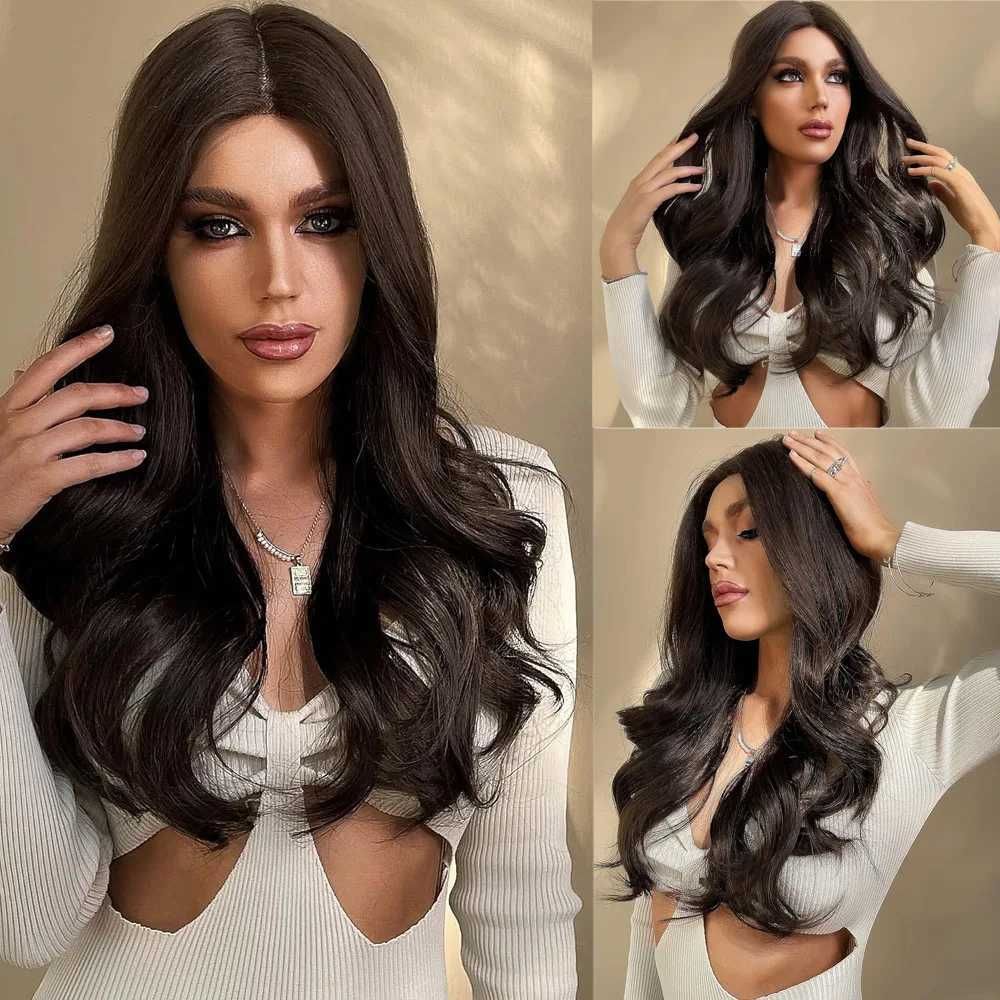 Big waves of golden Synthetic Wig for Halloween party cosplay detail view 3