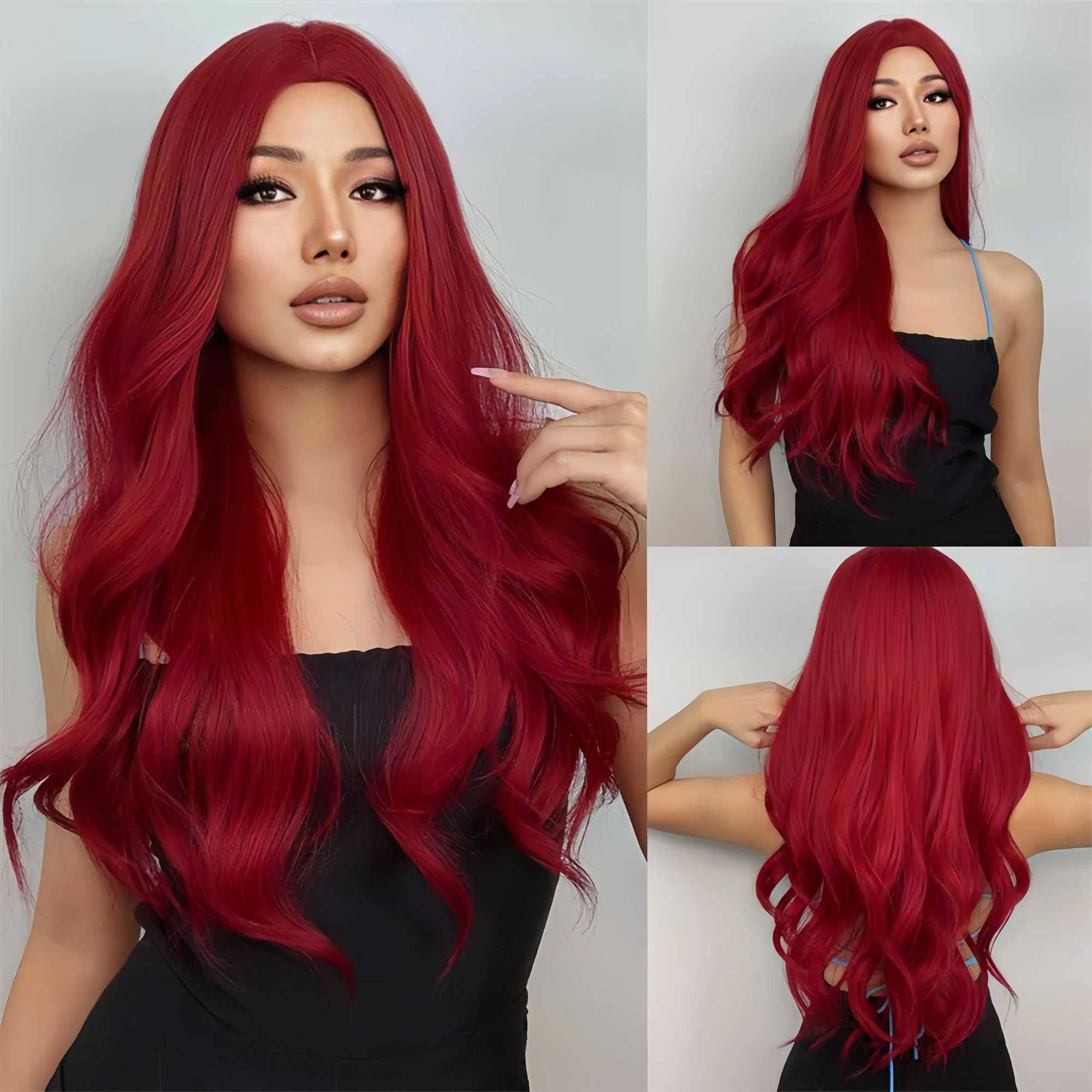 Big waves of golden Synthetic Wig for Halloween party cosplay detail view 2