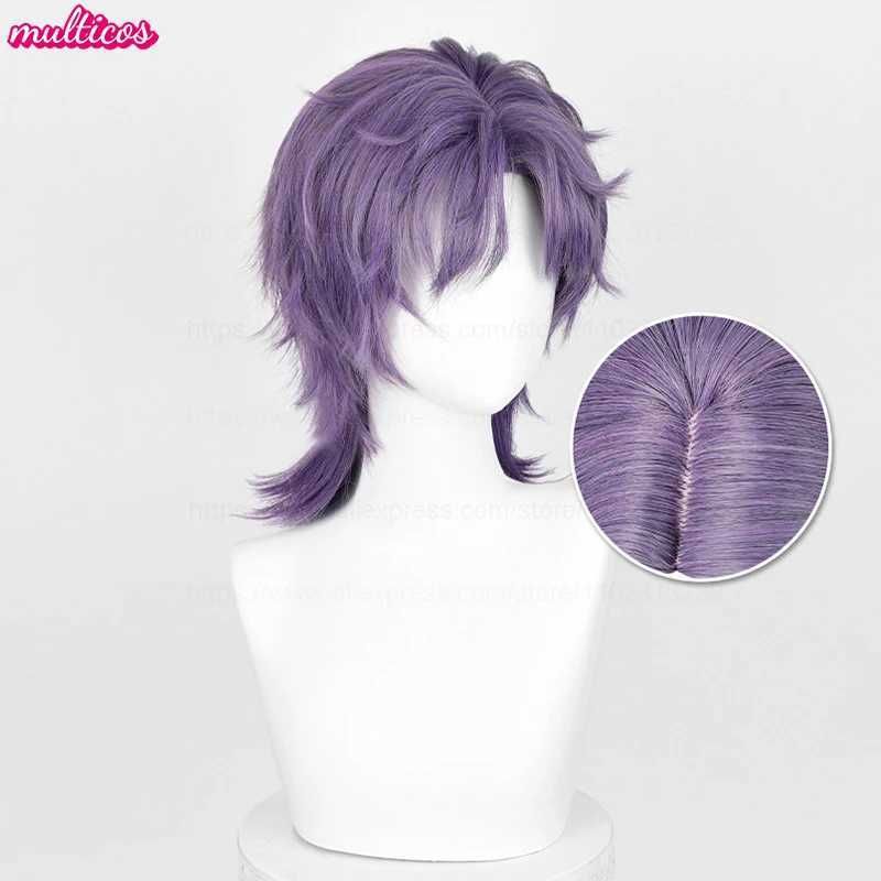 Love And Deepspace Rafayel Cosplay Wig Shor Mixed Purple Heat view 3