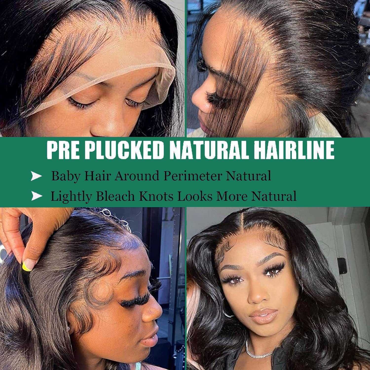 wig New real human hair 134 glueless lace cap natural view 3