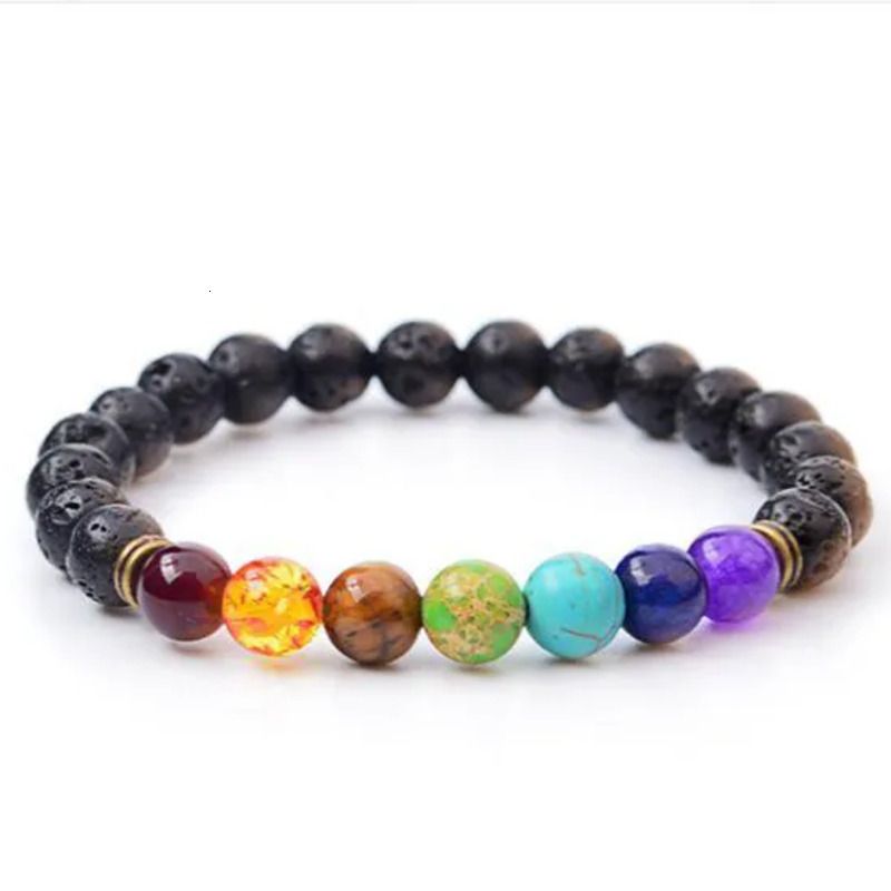New Black Lava Natural Stone Bracelets 7 Reiki Chakra. - Image 3