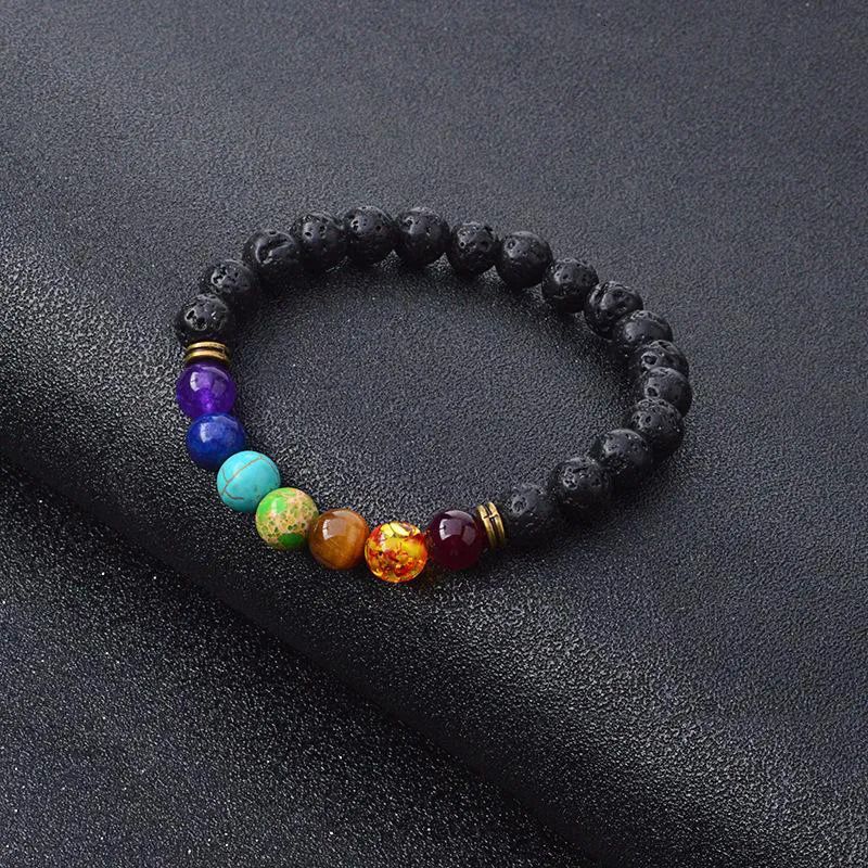 New Black Lava Natural Stone Bracelets 7 Reiki Chakra. - Image 5
