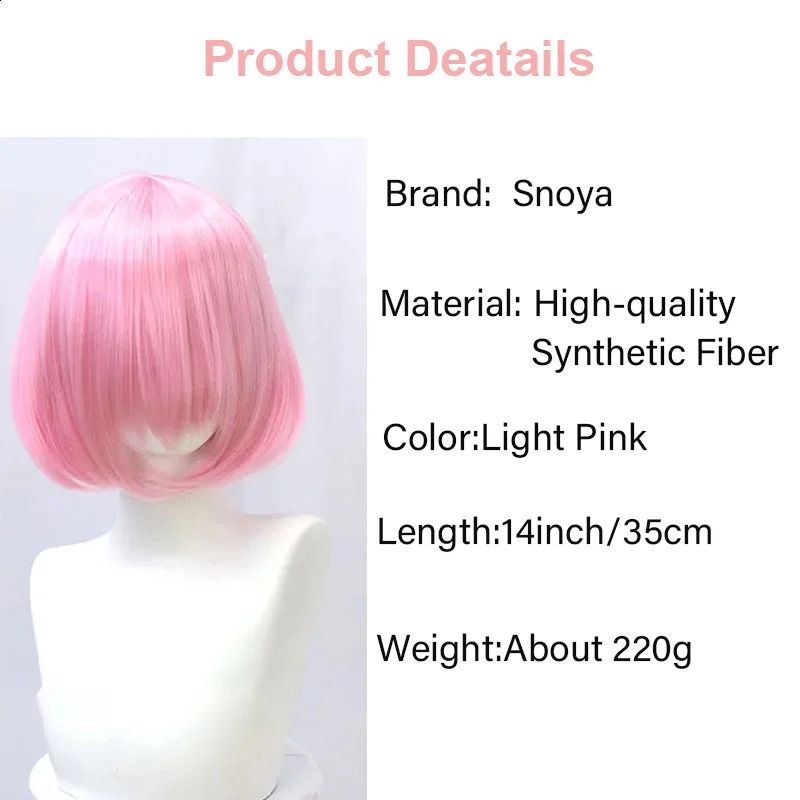 Snoya 35cm Synthetic short bob straight hair with trimmable bangs view 3