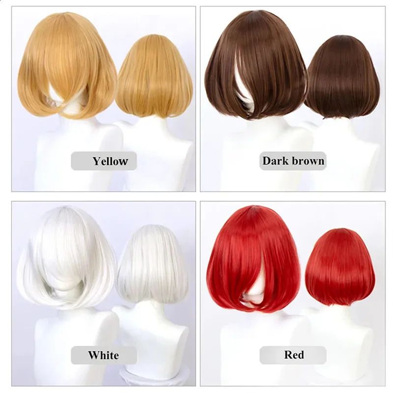 Snoya 35cm Synthetic short bob straight hair with trimmable bangs detail view 5