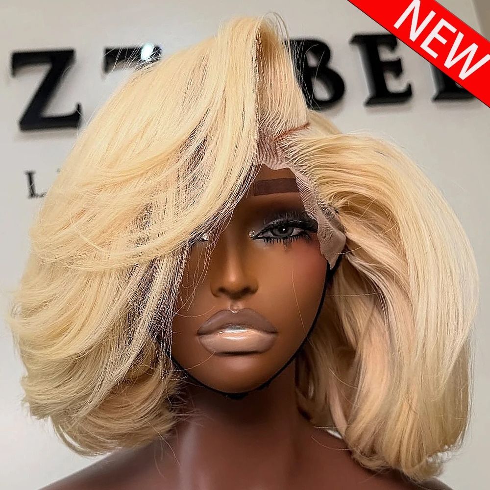 613 Blonde Short Bob Lace Front Wig 10 12 Inches