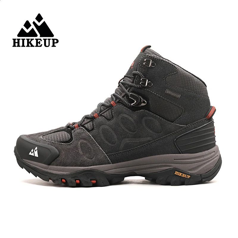 HIKEUP Hoher Herren-Wanderschuh, Winterschuhe, Schnürschuhe, rutschfest, Outdoor-Sport-Freizeit-Trekkingschuhe, wasserdicht, Wildleder_voghion.com