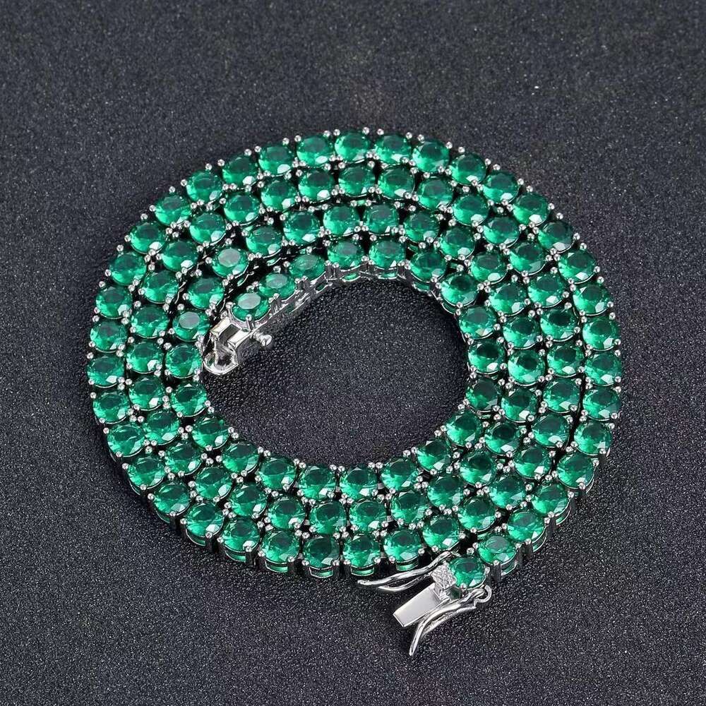 Zilver-4 mm 18 inch groen