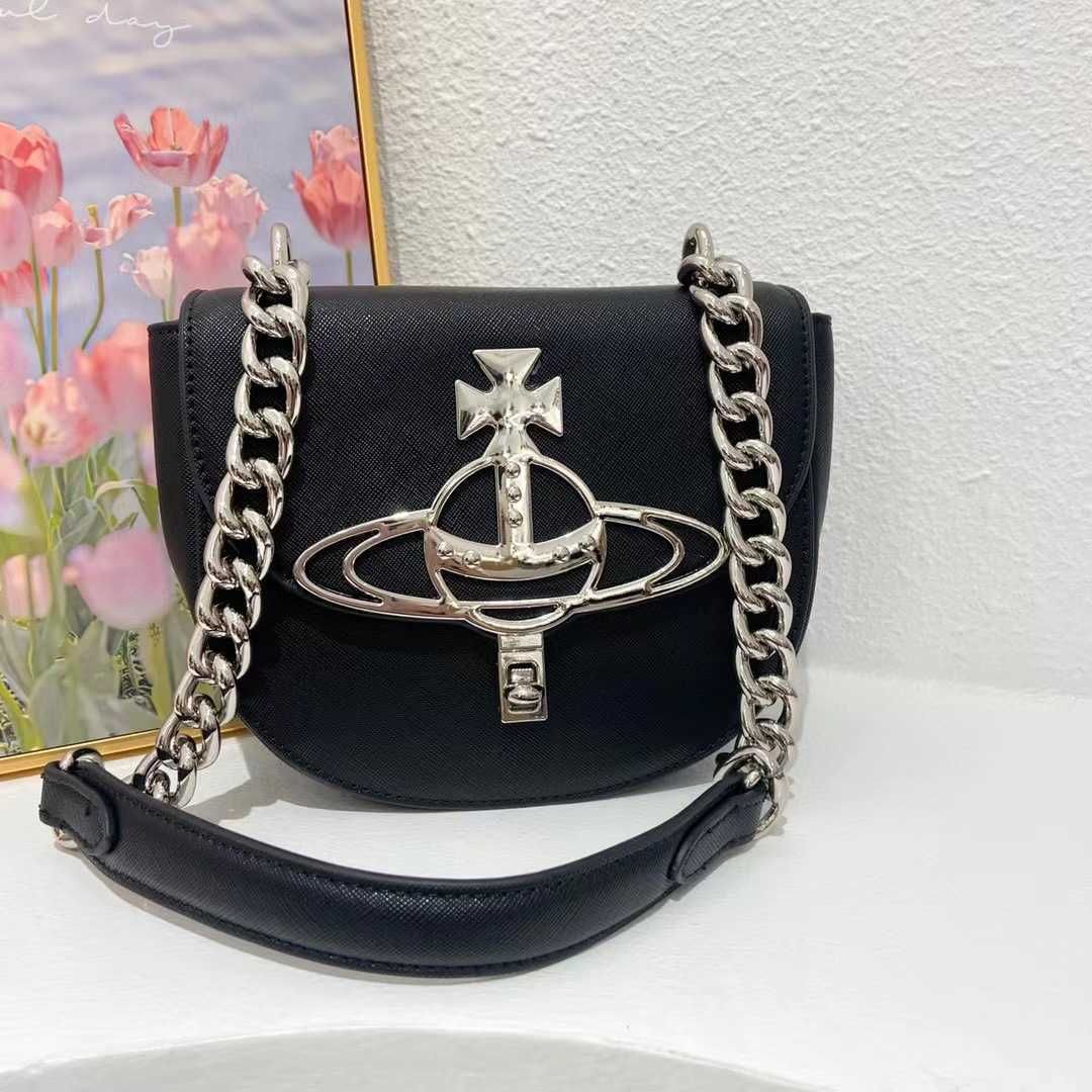 chain saddle bag black