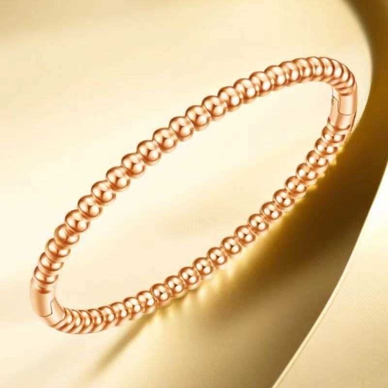 Bracelet boule en or rose 14-b-3