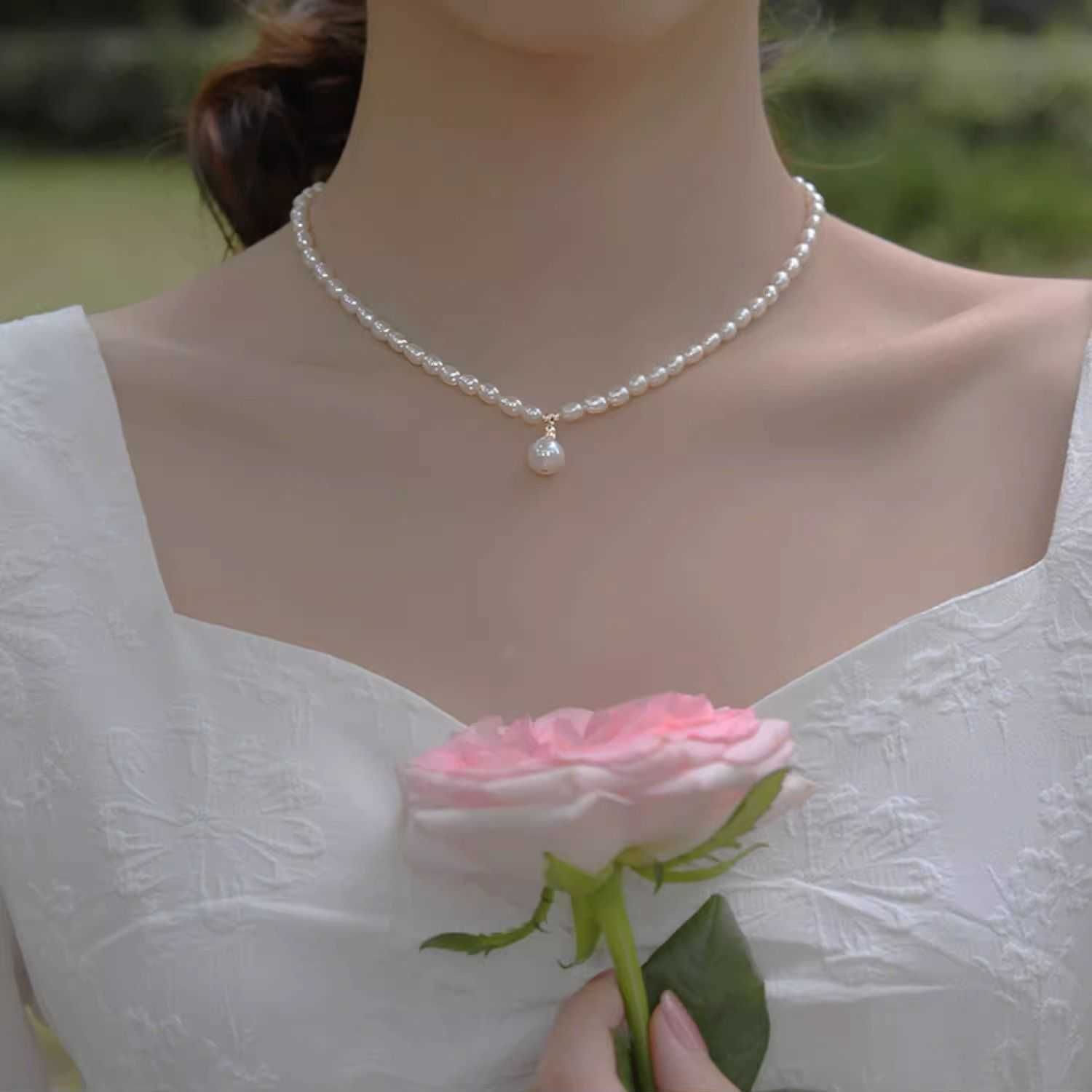 Xl185 Korean High Gloss Pearl Necklace