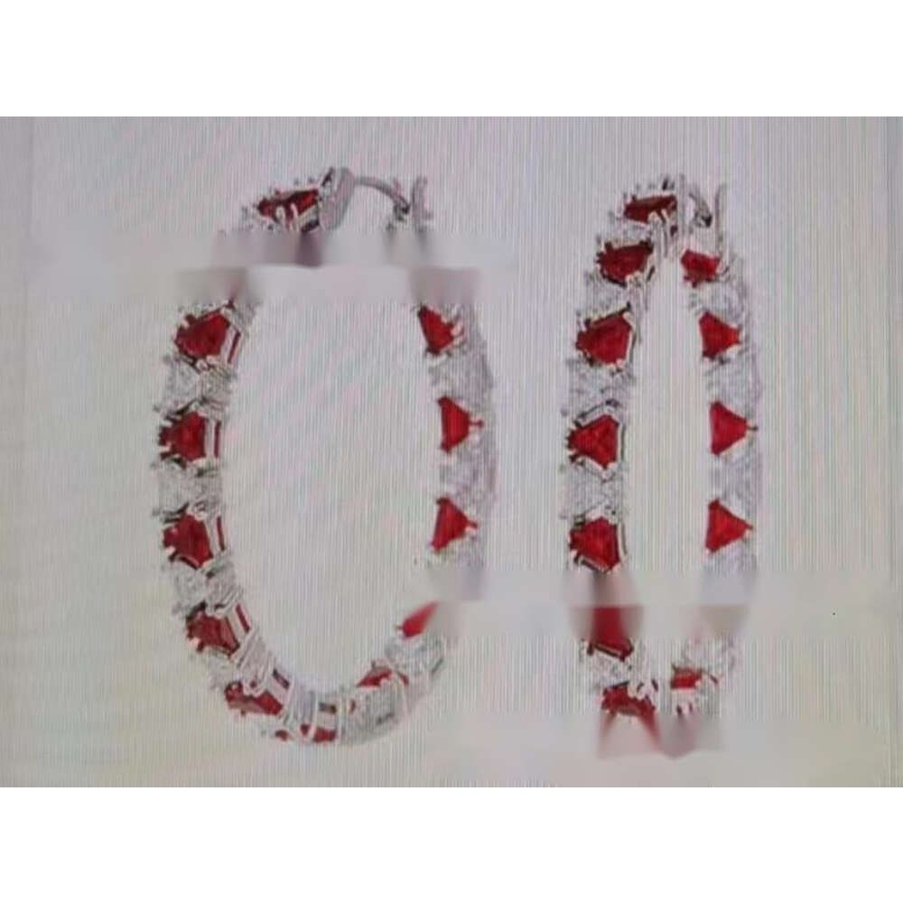 Red Full Diamond Earrings