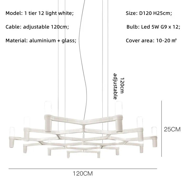 Neutral Light White 1 Tier 12 BULB