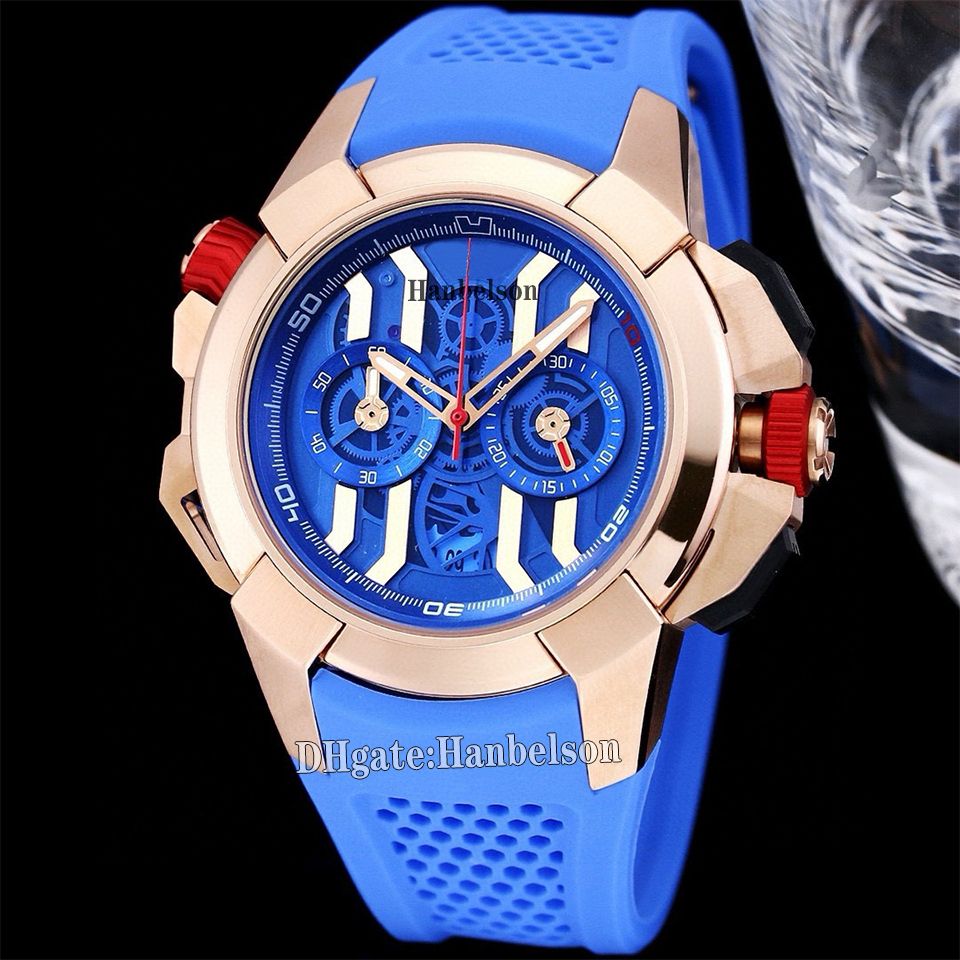 rose gold case blue dial