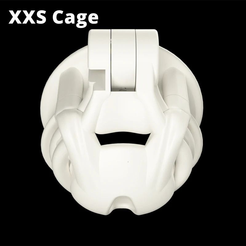 Vit XXS Cage-med 4 storlekar ringar