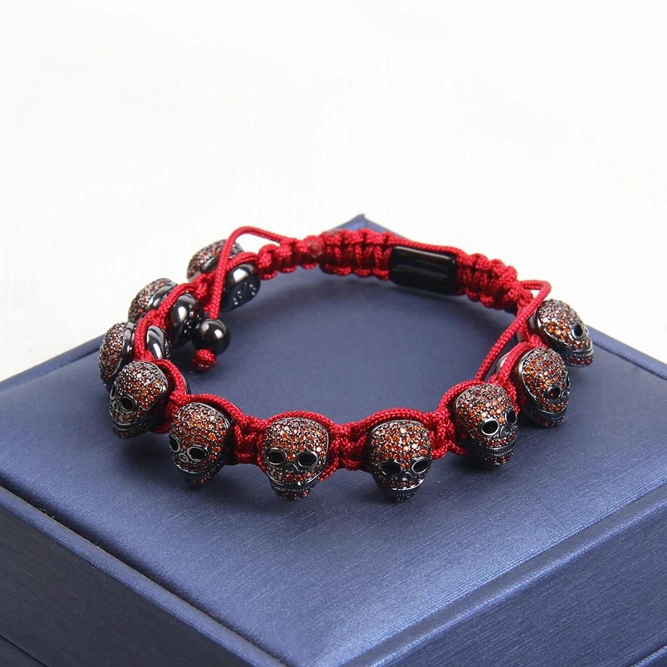 Metal Color:Red cz skull