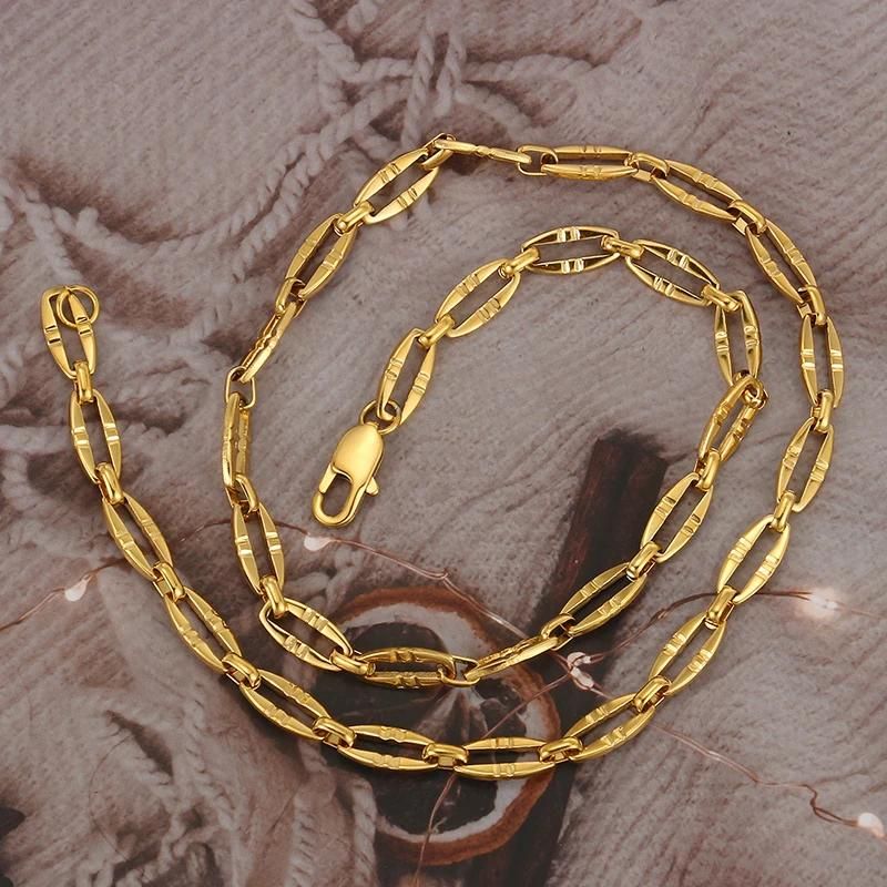 52,5 cm halsband 6,5 mm guld