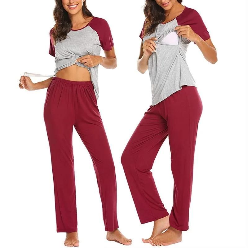 Red long pants set