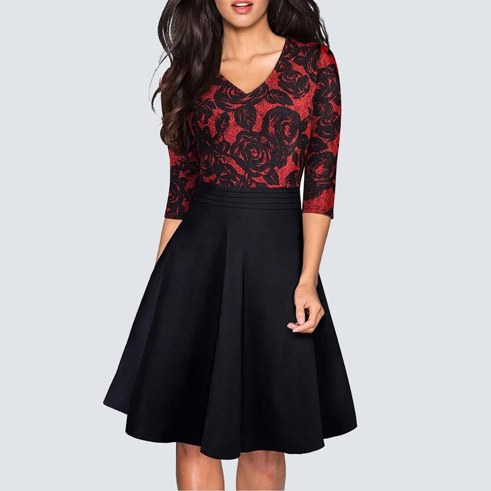 Black And Red Floral