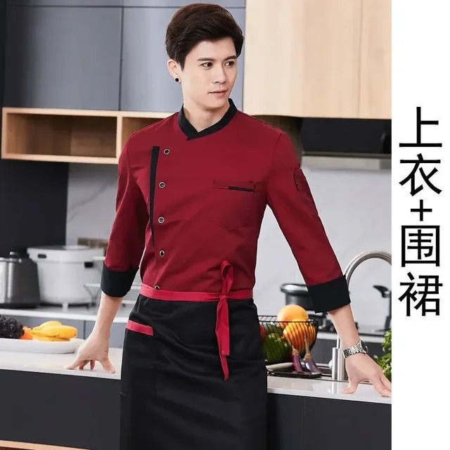 red jacket apron