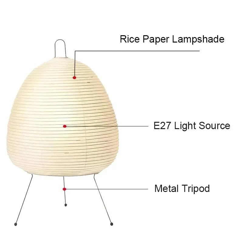 Lampa papierowa ryżowa ciepła biała wtyczka US