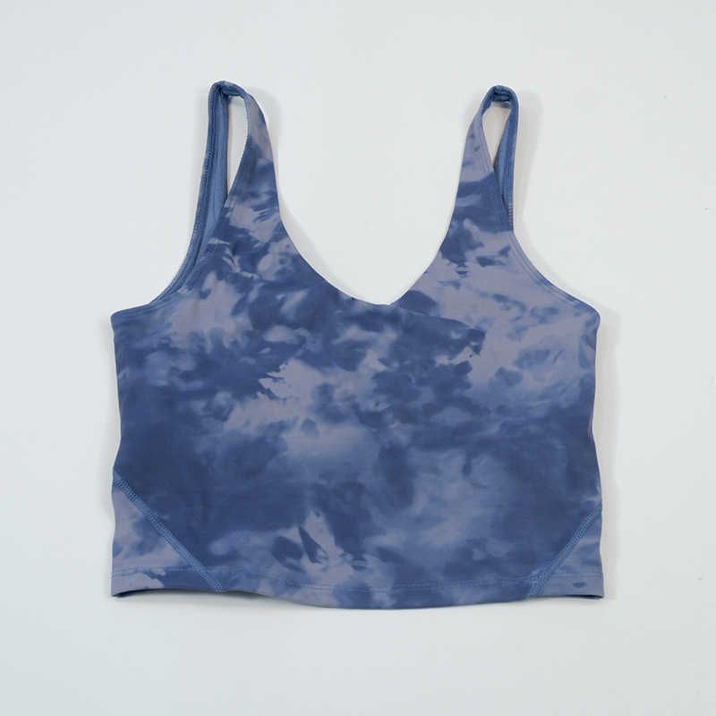 deep sea blue tie dyed u tank top