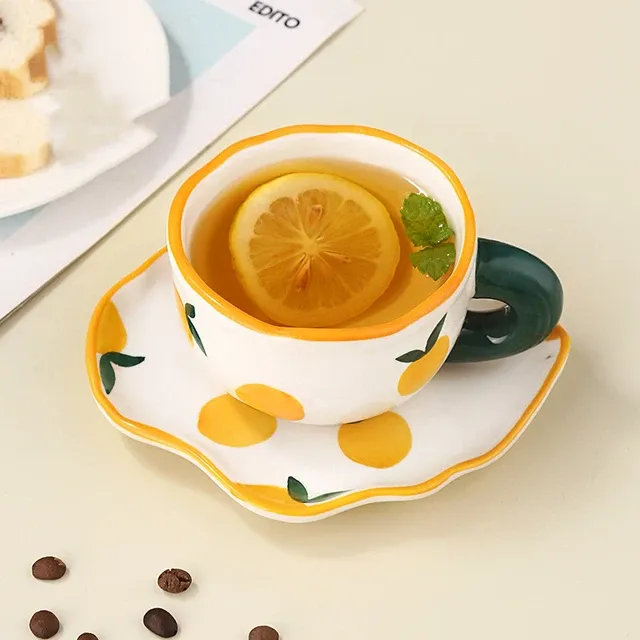 Orange Cup Saucer