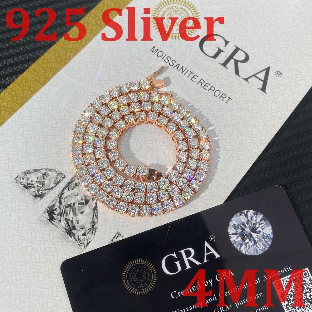 Pulseira banhada a ouro rosa de 4 mm de 6 polegadas