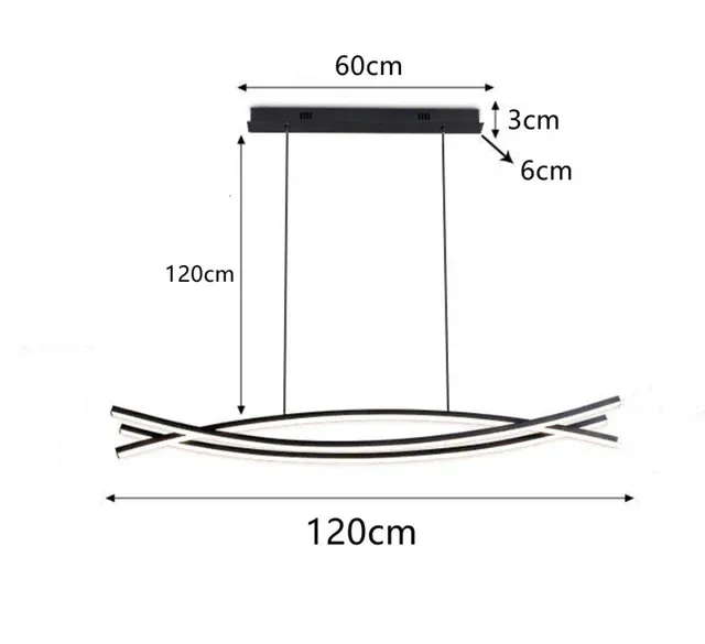 Varm vit 3000k svart 120 cm