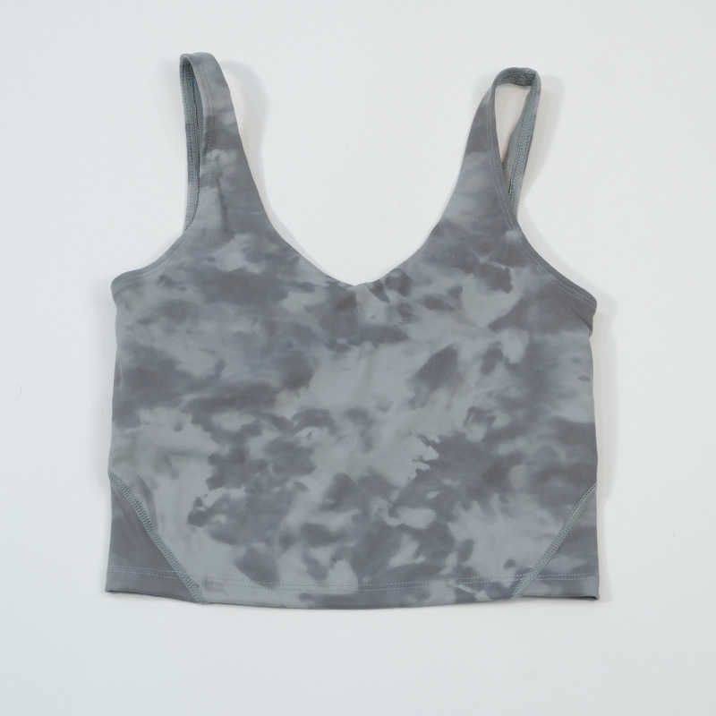 mist grey tie dyed u tank top