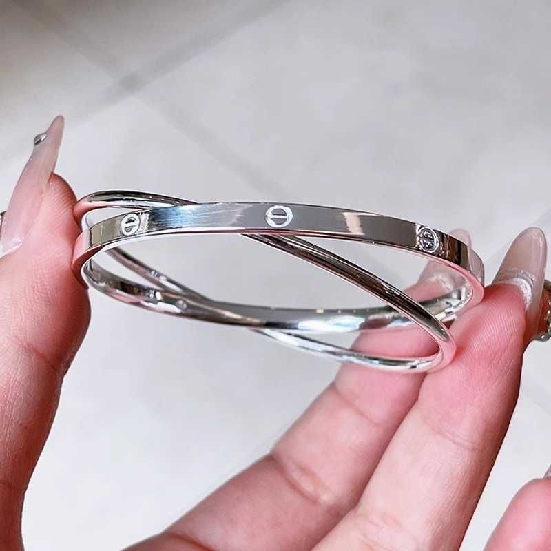 Kajia Double Ring Silver Bracelet Size7