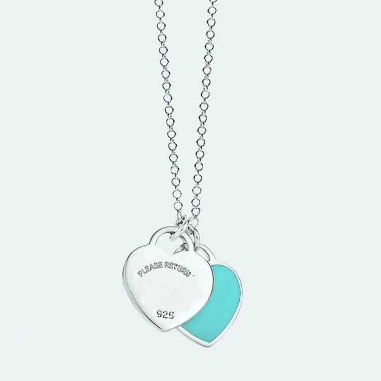 Platinum Sky Blue Love Necklace