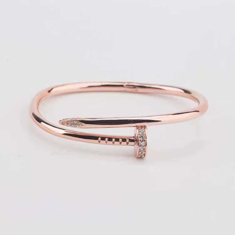 Rose Gold Diamond Studded Nail Bracelet