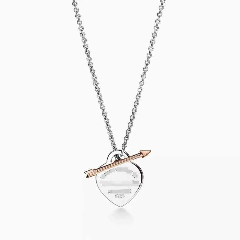 Rose Gold Arrowhead Heart Necklace-925