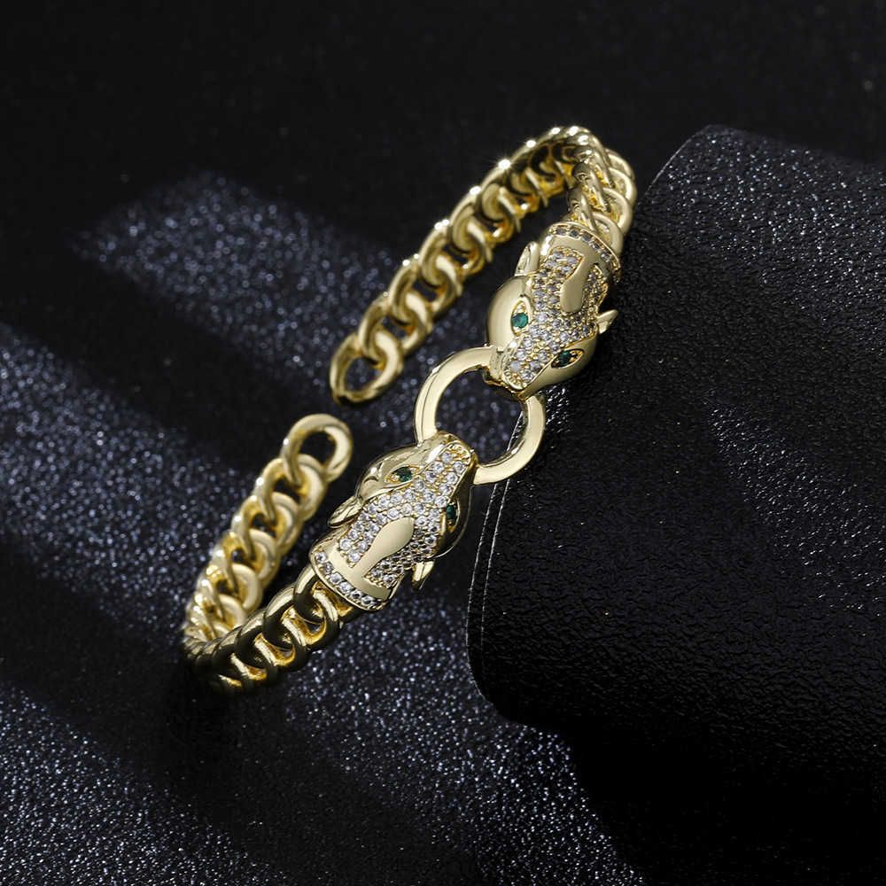 BQ14 Leopardarmband guld x 17 tum-18K