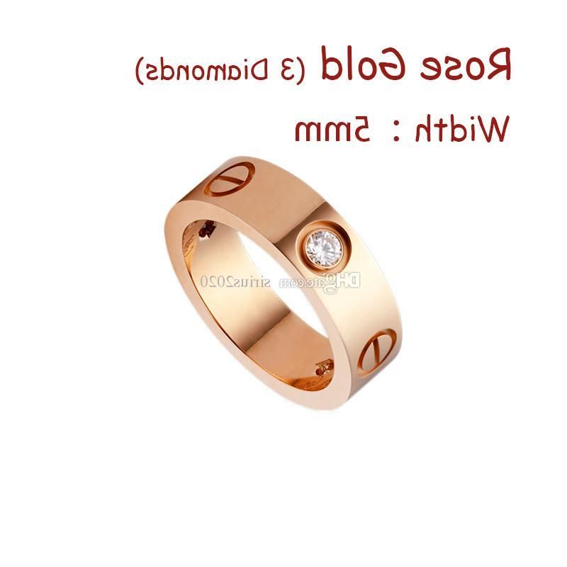 Rose goud (5 mm) -3 diamant