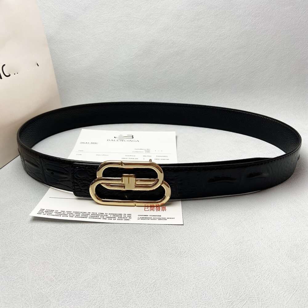 ceinture crocodile noire boucle dorée