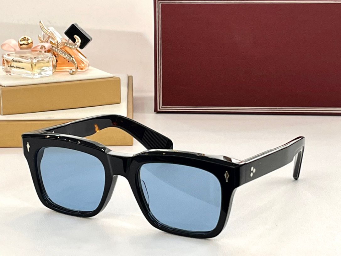 black frame blue lens