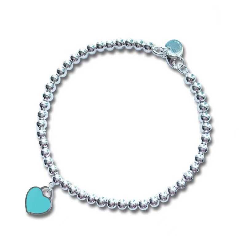 Love Blue Beaded Braceletサイズ17