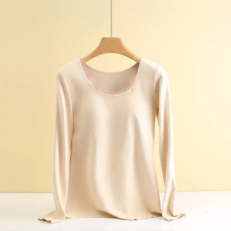 Beige-Cuello redondo