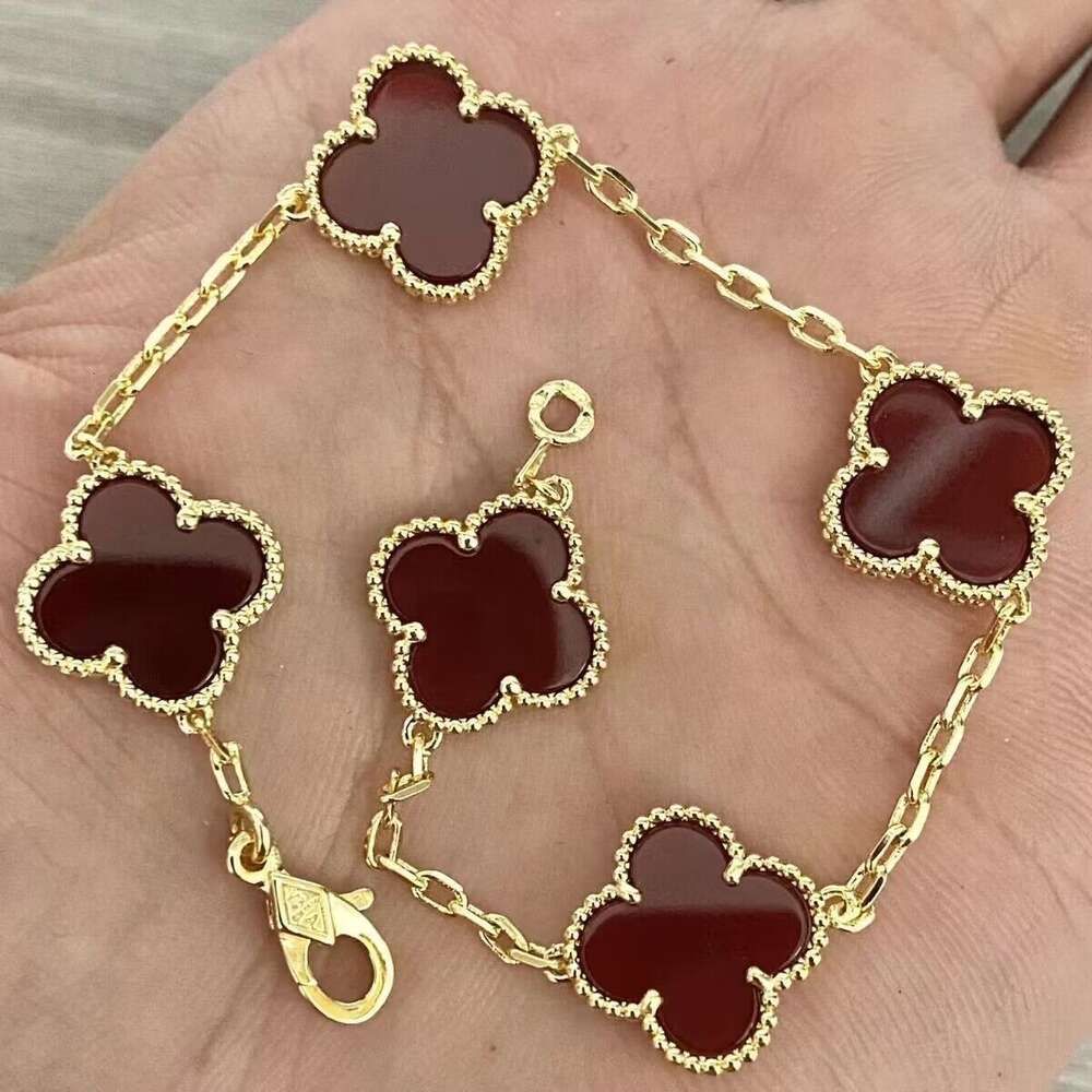 Golden Five Flower Red Agate