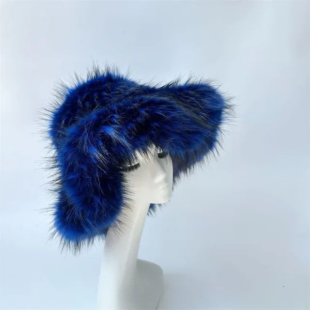 blu cappello di pelliccia