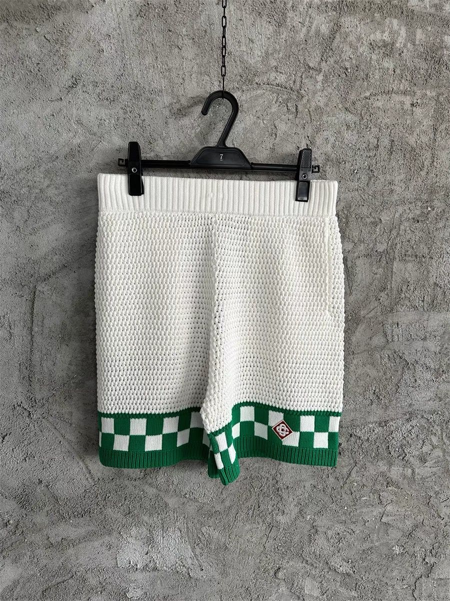 short à carreaux vert