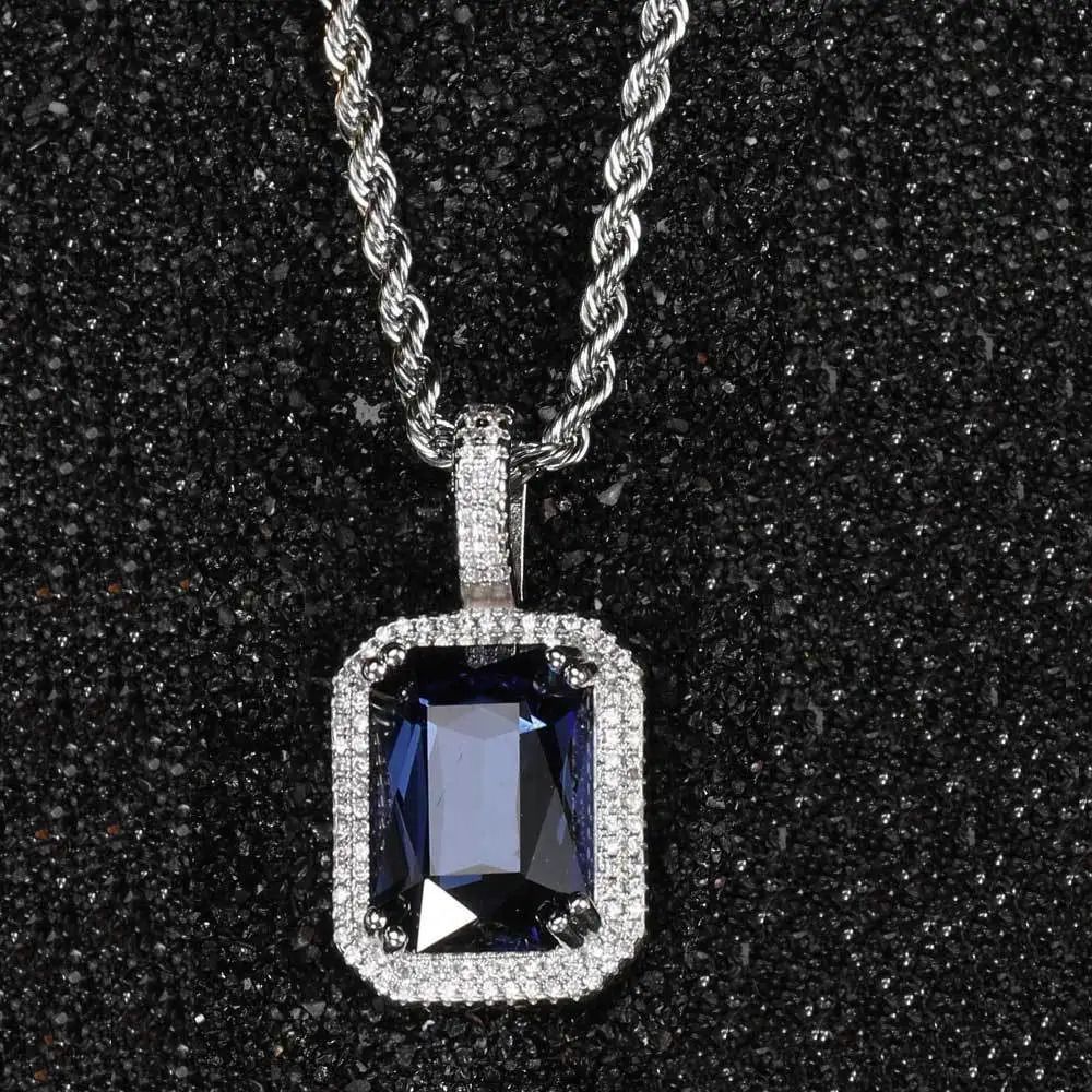 Sapphire-sliver-Single Pendant