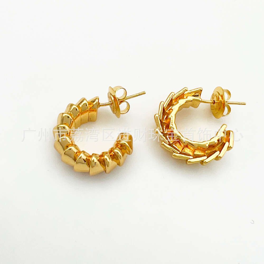 Boucles d'oreilles Golden Gear-Placage Or de C