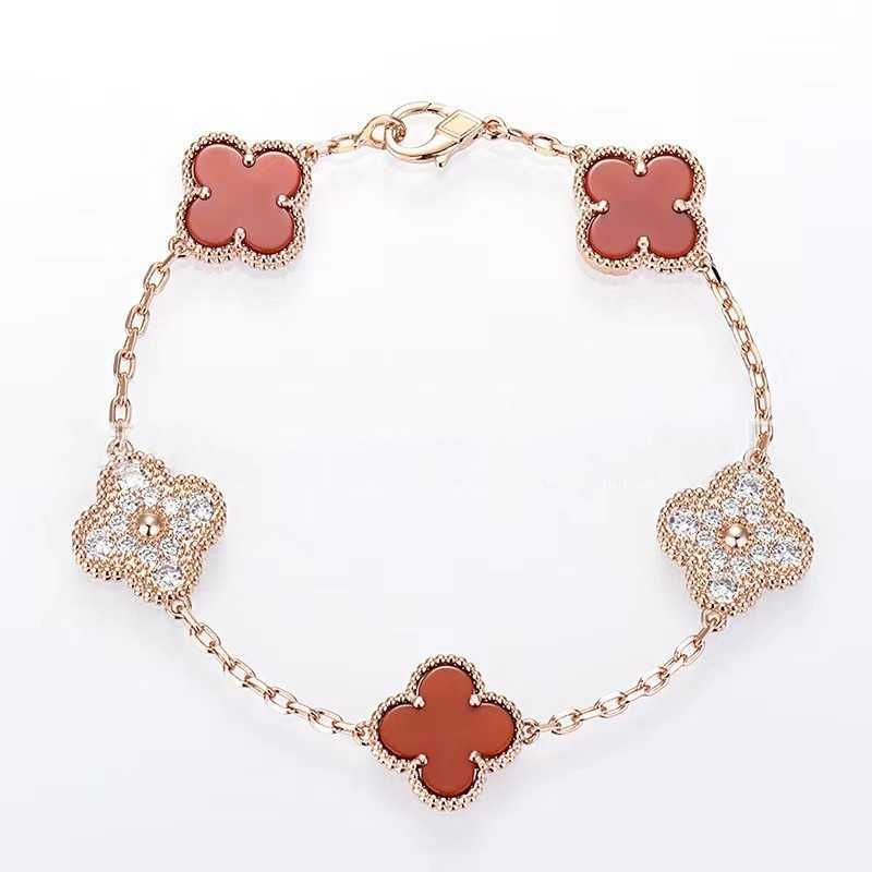 Red Agate Diamond Rose Gold-925 Silver