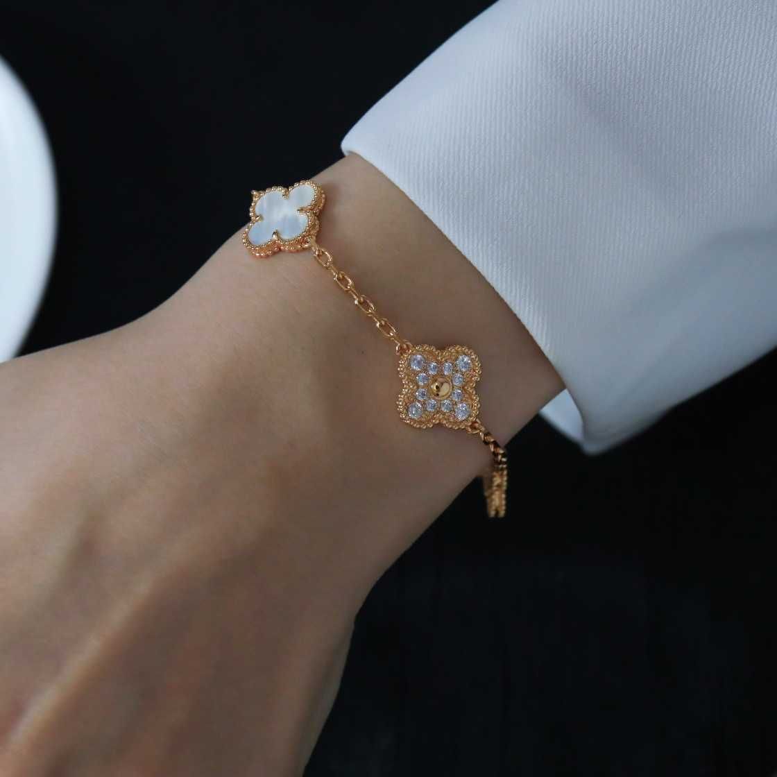 Bracelet Diamant Or Rose Friti Blanc