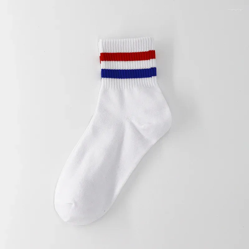 chaussettes rouges bleues