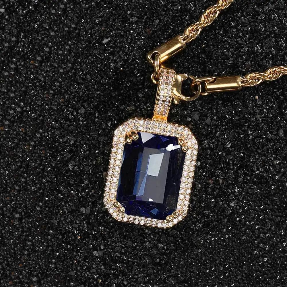 Sapphire-gold-Single Pendant